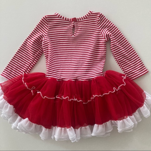 Baby Girl 18 Months Santa Holiday Christmas Outfit Tutu Top Set Red - Picture 3 of 7